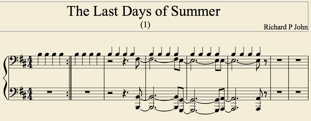 richard p john, piano,, composer, the last days of summer